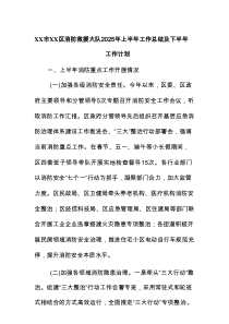 XX市XX区消防救援大队2025年上半年工作总结及下半年工作计划