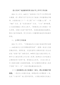 县文化和广电旅游体育局2024年上半年工作总结