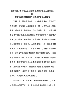 党委书记、镇长在全镇2025年经济工作会议上的讲话(2例)