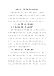 镇党委关于村级巡察整改情况的报告