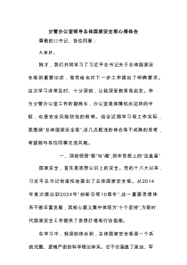 分管办公室领导总体国家安全观心得体会