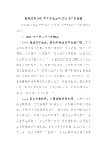 县经信局20XX年工作总结和2024年工作安排