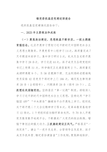 镇党委抓基层党建述职报告