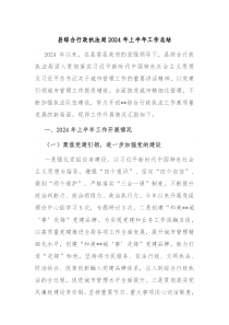 县综合行政执法局2024年上半年工作总结