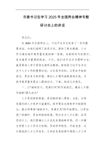市委书记在学习2025年全国两会精神专题研讨会上的讲话