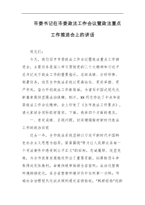 市委书记在市委政法工作会议暨政法重点工作推进会上的讲话