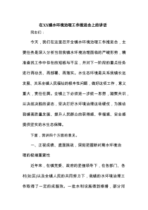 在XX镇水环境治理工作推进会上的讲话