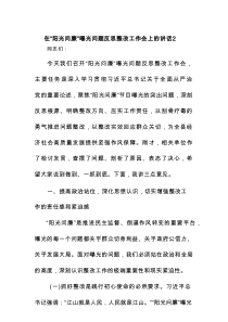 在“阳光问廉”曝光问题反思整改工作会上的讲话2