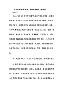 在全市村“两委”换届工作动员部署会上的讲话