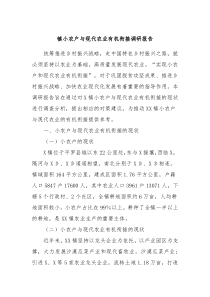 镇小农户与现代农业有机衔接调研报告