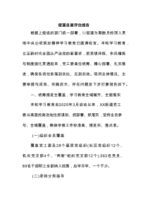 街道自查评估报告