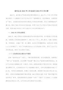 国有企业20XX年工作总结及20XX年工作打算