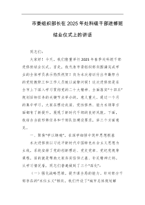市委组织部长在2025年处科级干部进修班结业仪式上的讲话
