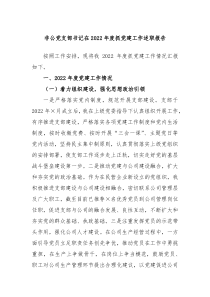 非公党支部书记在20XX年度抓党建工作述职报告