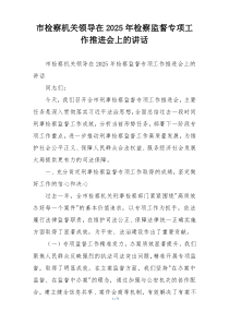 市检察机关领导在2025年检察监督专项工作推进会上的讲话