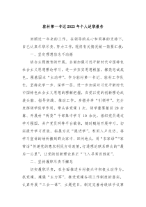 驻村第一书记20XX年个人述职报告