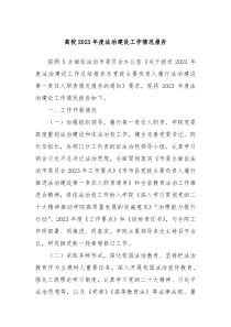高校20XX年度法治建设工作情况报告