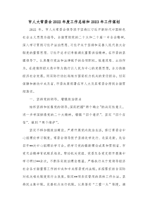 市人大常委会20XX年度工作总结和20XX年工作谋划