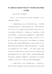 市人民防空办公室20XX年安全生产工作总结及20XX年重点工作安排