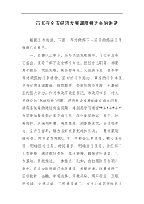 市长在全市经济发展调度推进会的讲话