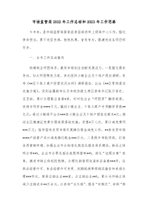 市场监管局20XX年工作总结和20XX年工作思路