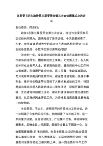 某县委书记在政协第三届委员会第三次会议闭幕式上的讲话