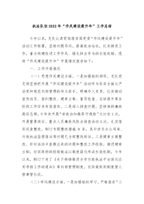 执法队伍20XX年作风建设提升年工作总结