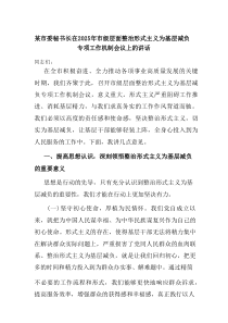 某市委秘书长在2025年市级层面整治形式主义为基层减负专项工作机制会议上的讲话