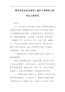 某市长在全市未成年人保护工作领导小组会议上的讲话