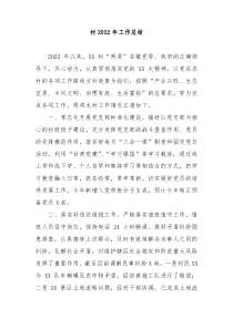 村党支部20XX年工作总结