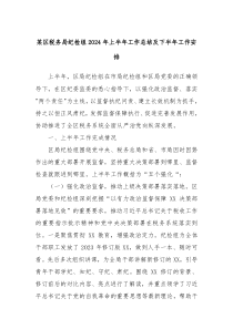 某区税务局纪检组2024年上半年工作总结及下半年工作安排