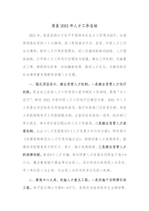 某县20XX年人才工作总结
