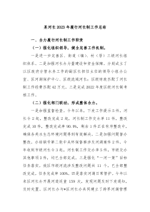 某河长20XX年履行河长制工作总结