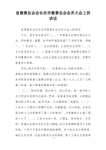 省慈善总会会长在市慈善总会会员大会上的讲话