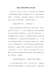 物业公司党支部书记工作总结