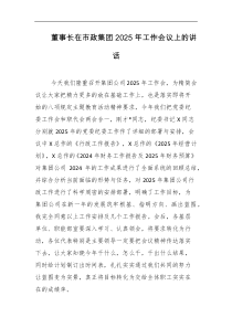 董事长在市政集团2025年工作会议上的讲话