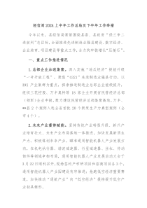经信局2024上半年工作总结及下半年工作举措