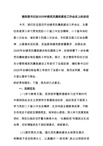 镇党委书记在2025年镇党风廉政建设工作会议上的讲话（6例）
