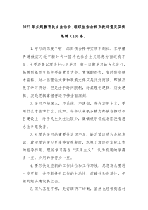 100条20XX年主题教育民主生活会组织生活会相互批评意见实例集锦