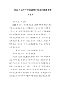 2025年上半年办公室意识形态问题整改情况报告