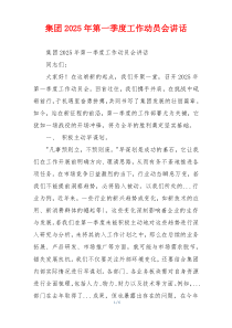 集团2025年第一季度工作动员会讲话