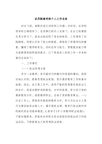 试用期满考核个人工作总结