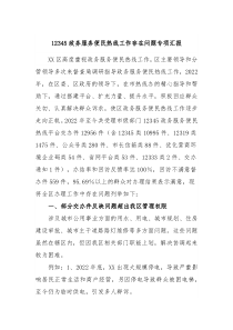 12345政务服务便民热线工作存在问题专项汇报