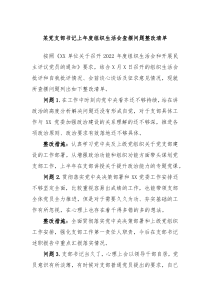 12条某党支部书记上年度组织生活会查摆问题整改清单