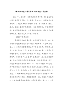 镇20XX年度工作总结和2024年度工作安排