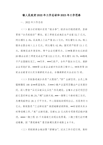 镇人民政府20XX年工作总结和20XX年工作思路