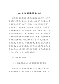 2023年民主生活会对照检查材料