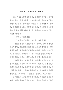 2024年XX区政务公开工作要点