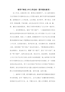 领导干部近3年工作总结晋升副处级用