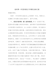 驻村第一书记阶段性工作情况总结汇报